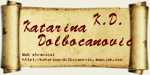 Katarina Dolbočanović vizit kartica
